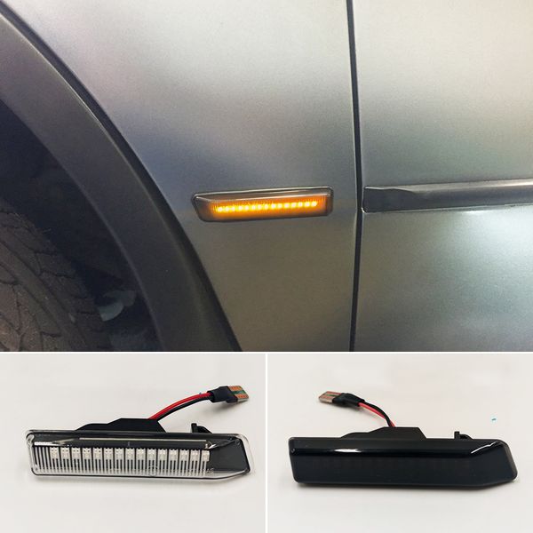 

car front wing smoke lens dynamic led side marker repeater indicator light 63132492179 63137164491 for bmw x5 e53 e36