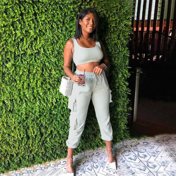 

yoga outfit women two piece set crop bra leggings casual solid high waist sport ladies clothing plus size home suit sportwear