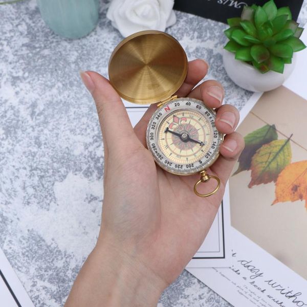 

pure pocket watch style vintage designed clamshell compass(golden) outdoor gadgets