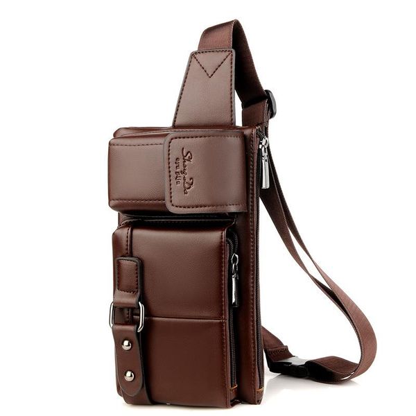 

waist bags leather men's running bag full-grain retro shoulder mobile phone purse