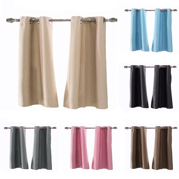 

curtain & drapes 2pc panels for bedroomthermal insulated grommet short blackout small kitchen window drapery #g3