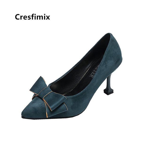 

bombas de mujeres women cute comfortable slip on black bow tie high heel shoes lady casual green high heel pumps a5105