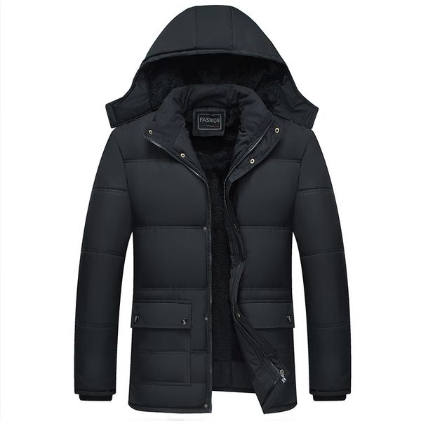 

winter thicken hooded waterproof windproof overcoat warm and loose down casual padded jacket size xs s, Black