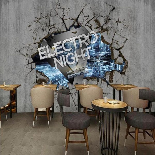 

wallpapers custom size stereo 3d wall paper ktv bar cafe restaurant industrial decor mural cement brick pattern self-adhesive wallpaper