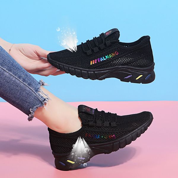 

breathable shoes leisure rubber sole classic non-slip sports outdoor wholesale casual shoe trainers lace-up sneakers 004, Black