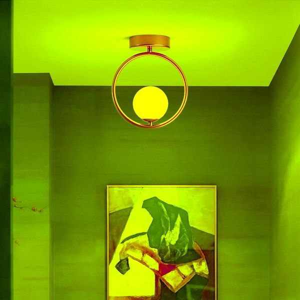 

modern golden led ceiling lamp glass ball suspended chandelier decoration in corridor cloakroom balcony living room lighting lights