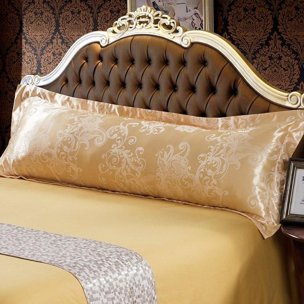 

pillow case 1pc large pure silk satin jacquard pillowcase soft for bed single full queen size cover decorative