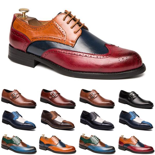 

2021 designer men casual shoes black brown red loafers outdoor flat slip on fashion mens trainers sneakers size 40-47 color15