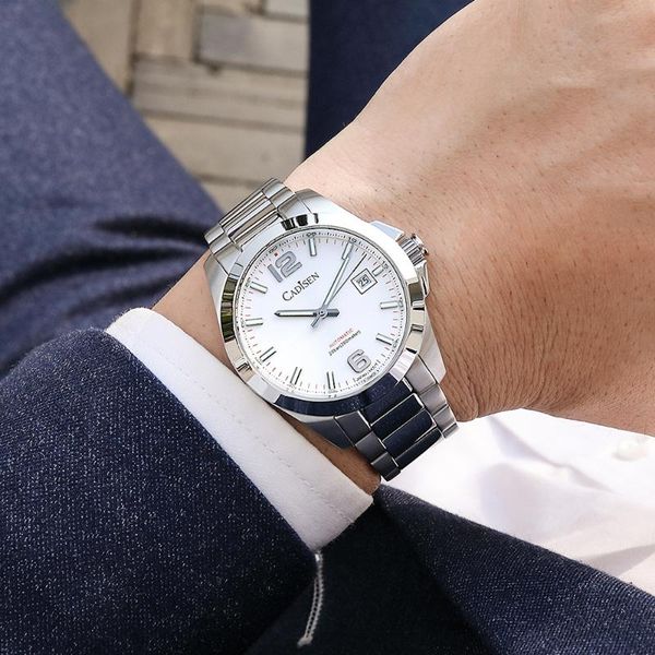 

wristwatches 2021 cadisen 39 mm men's mechanical wrist watch luxury trend mens automatic 200m steel dive sapphire mirror clock man, Slivery;brown