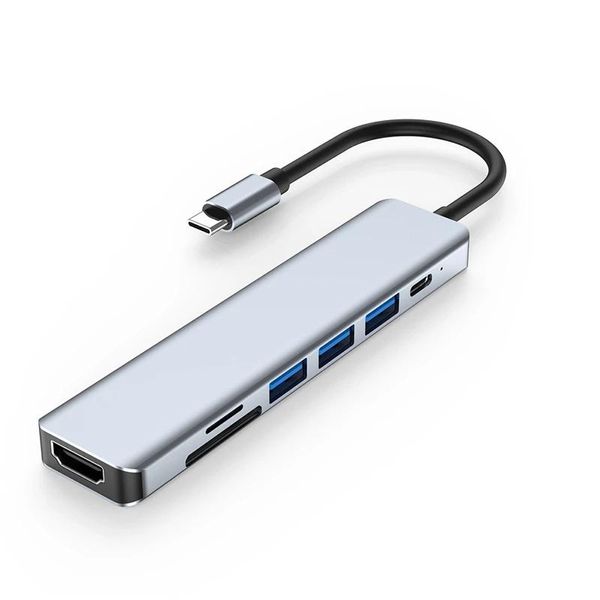 7 in 1 Tip C Hub USB C Dock İstasyonu Macbook Pro XPS Için 13 Sureface Pro Macbook Pro Hava Chromebook Piksel HP XPS Yeni