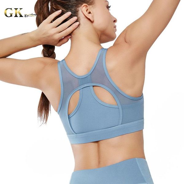 

gym clothing gymkm fitness running sport bra push up shockproof high stretch breathable yoga workout athletic tank underwear, White;black