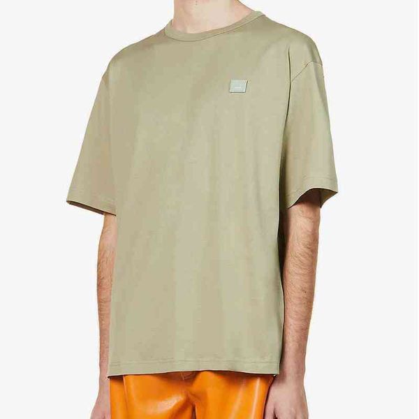 

men's t-shirts designer acne brand ac nordic sweden 22 summer and women's cotton loose inner bottomed shirt smiling face embroider, White;black