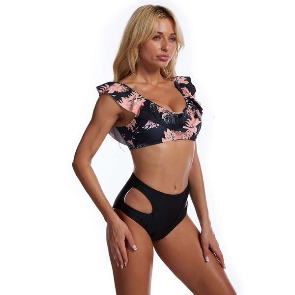 

split swimsuit women's solid multicolor, White;black