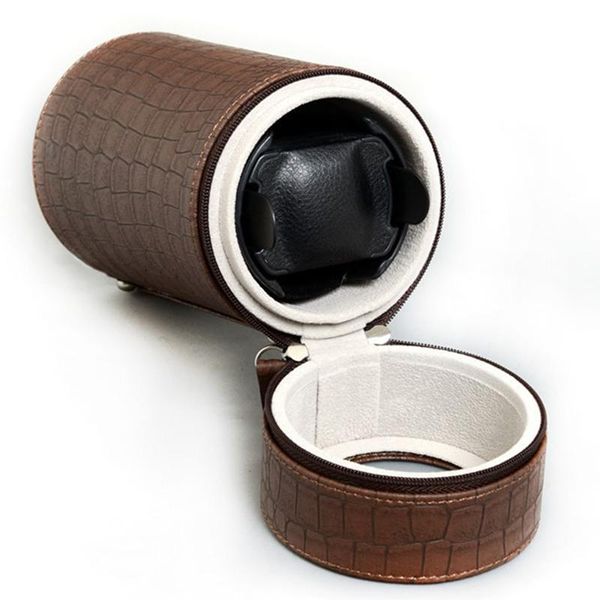 

watch boxes & cases luxury single winder mover box leather 2 modes automatic rotator winding mechanical accessories remontoir, Black;blue