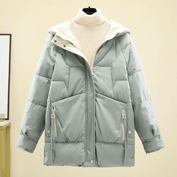 

women's down & parkas padded jacket women autumn winter jackets 2021 mid-length casual cotton hooded thick bread coat c7843, Black