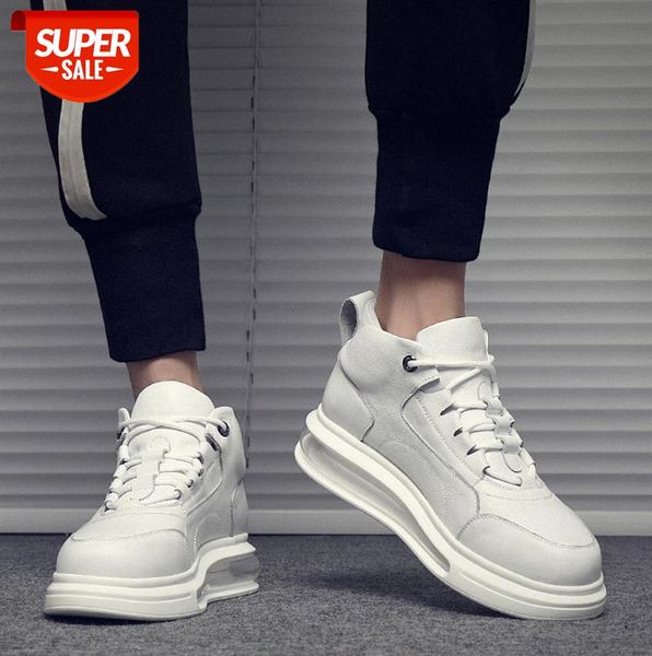 

men's shoes korean sports air cushion heightening white sneakers #pb8a