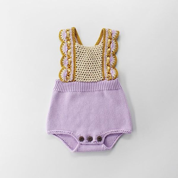 

born baby boy girl knit romper toddler little knitted sleevless jumpsuit one piece clothes outfits rompers, Blue