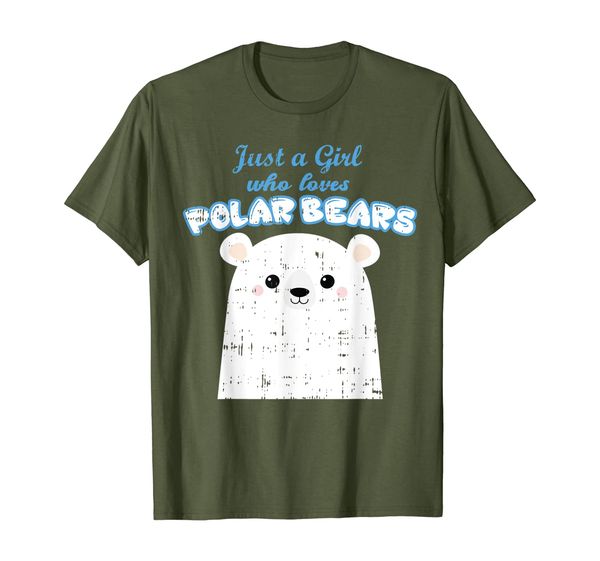 

just a girl who loves polar bears cute funny girls gift t-shirt, White;black