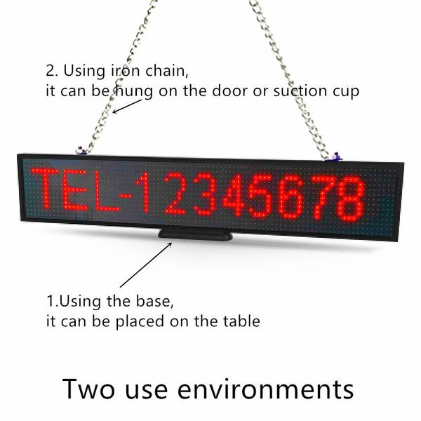 

50cm led sign multifunction wifi programmable advertisement scrolling message display board support 2-line text modules