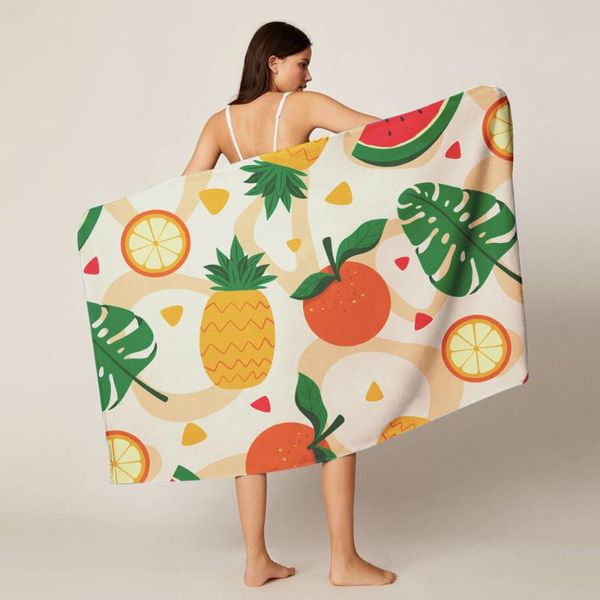 

towel tropical fruit pineapple bath microfiber quick dry beach rectangular picnic mat color napkin yoga blank 70x140cm