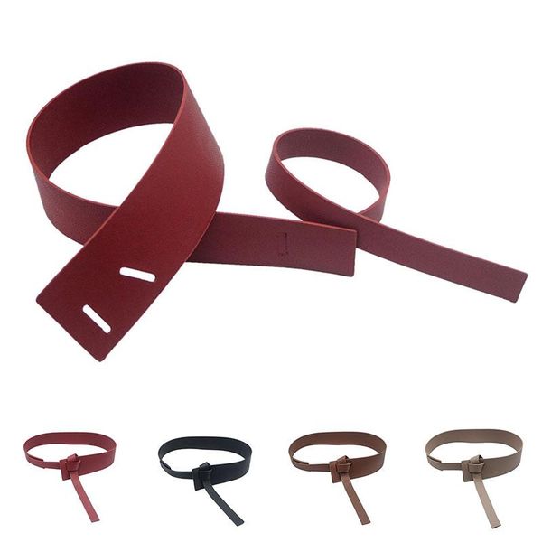 

belts wide corset belt pu leather female tie obi waistband knotted waist ladies wedding dress decorative buckle gifts, Black;brown