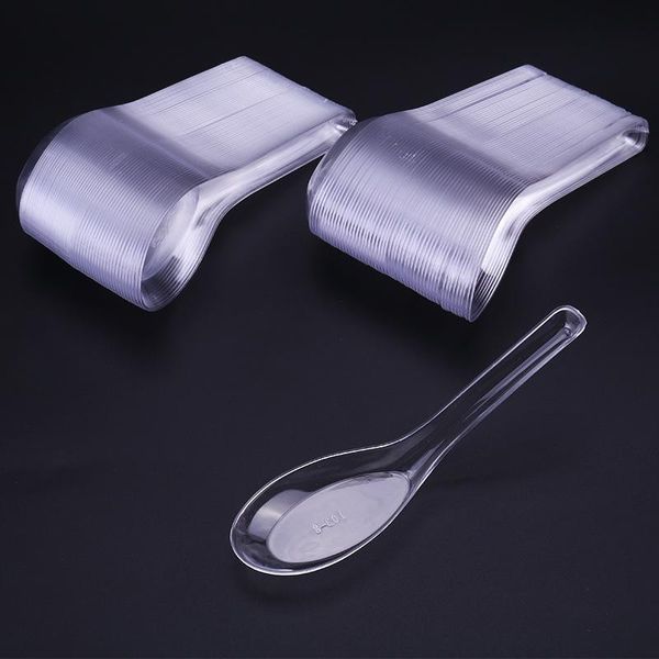 

packaging dinner service 5000pcs/lot party wedding supplies disposable plastic tableware transparent spoon soup 12cmx3.5cm