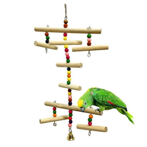 

other bird supplies small and medium parrot toy-colorful beads logs string, cage accessories climbing swing