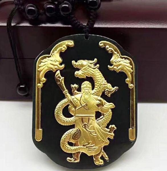 

lockets exquisite hetian yu guan gong pendant h31#, Silver