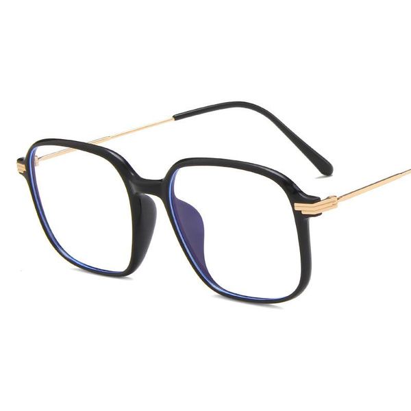 

sunglasses fashion square big frame metal anti-blue light flat mirror net red black plain tr90 glasses tide 83001, White;black