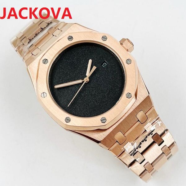 Orologio da polso da uomo in acciaio inossidabile 904L da 42 mm, movimento meccanico automatico 2813, quadrante nero in oro rosa, carica automatica, elegante orologio da uomo d'affari relogio masculino