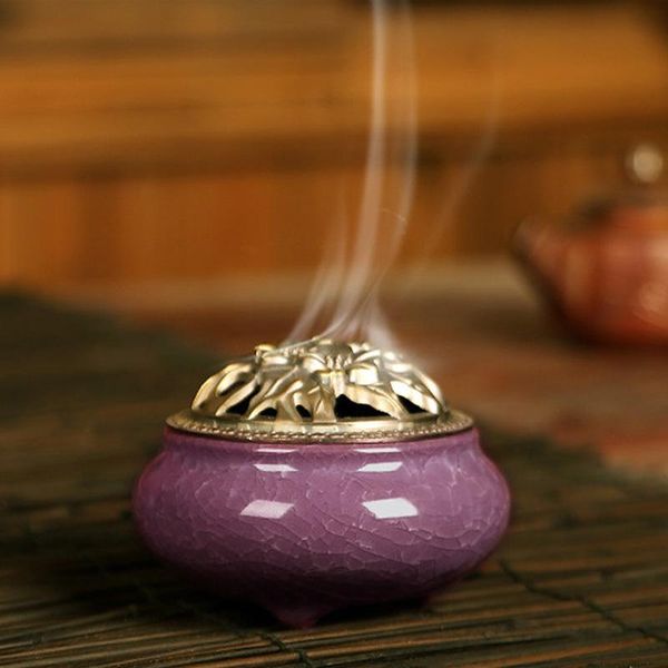 

fragrance lamps backflow ceramic incense burners portable censer holder exquisite yoga buddha burner