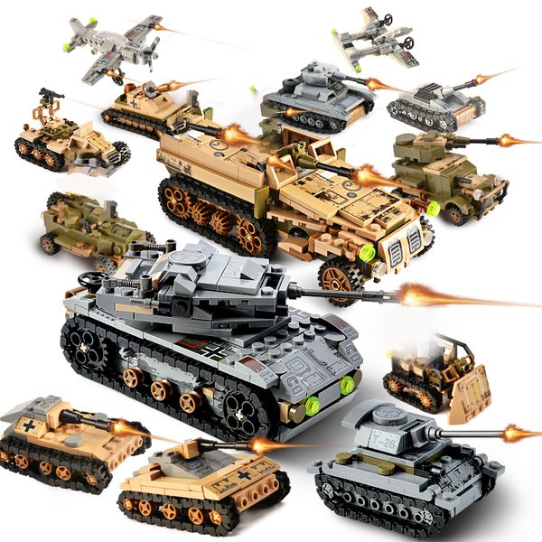 

Military Vehicles Tank 1061PCS Building Blocks Toys Mini Aircraft Vehicle Ship Bricks Educational Bricks Toy For Children Boy