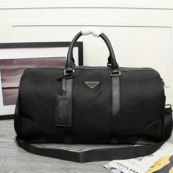 

european station fabric with leather portable one shoulder slant travel nylon waterproof cloth large capacity luggage