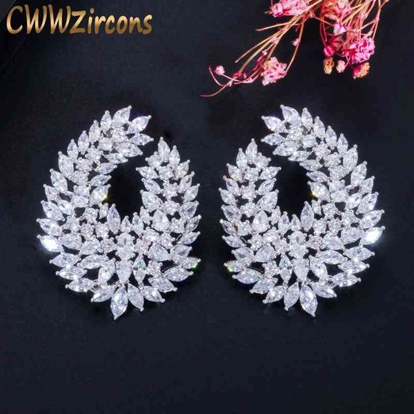 

cwwzircons luxury popular waterdrop full mirco paved cubic zircon naija wedding earring fashion women party jewelry cz612, Black