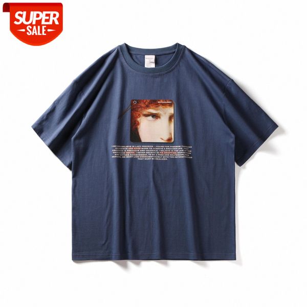 

befearle summer japanese retro loose t-shirt men and women with the same paragraph short-sleeved simple street style #ib4d, White;black