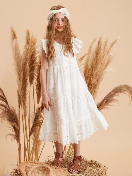 

girls ruffle hem schiffy dress she, Red;yellow