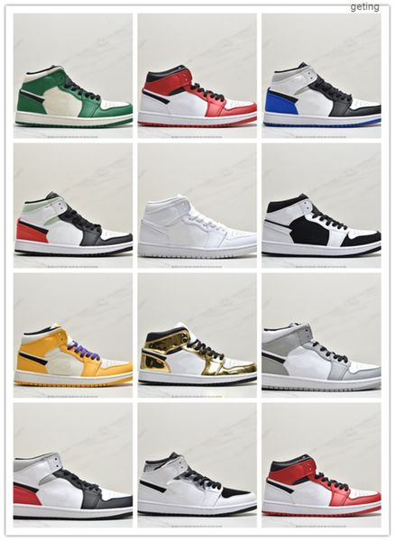 

mid og 1s walking shoes se pine green black and white panda running sneakers 36-44 mens womens red jogging trainers