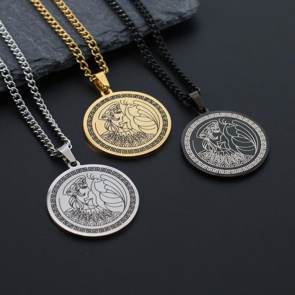 

chains greek mythology titanium steel necklace after the gods hera pendant long marriage and fertility goddess sweater chain, Silver