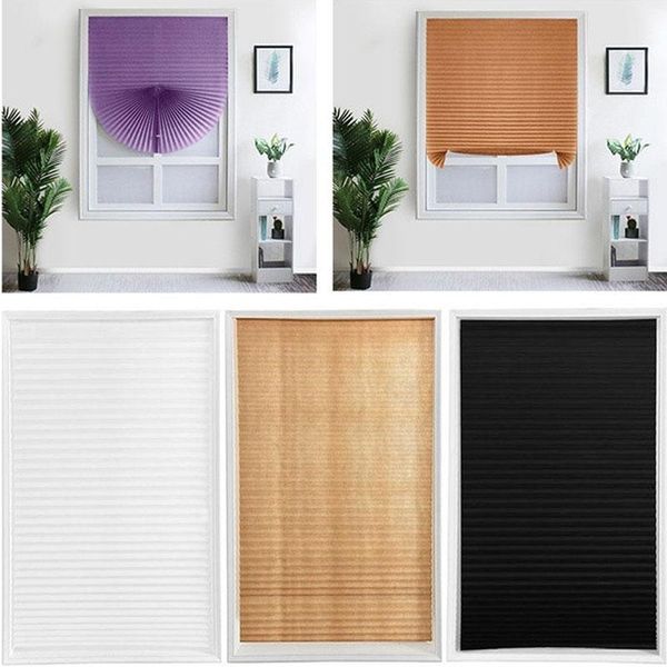 

1pc self-adhesive blackout curtain pleated blinds half windows curtains bathroom balcony shades for home window door & drapes