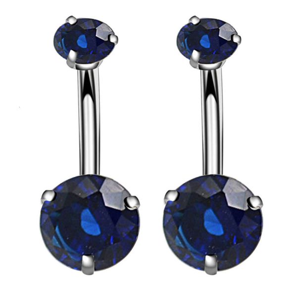 

double head round zircon navel ring jewelry
