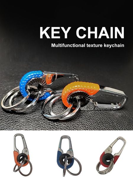 

keychains general metal car keychain spring hanging clip key ring men's auto parts durable & never rust, Silver