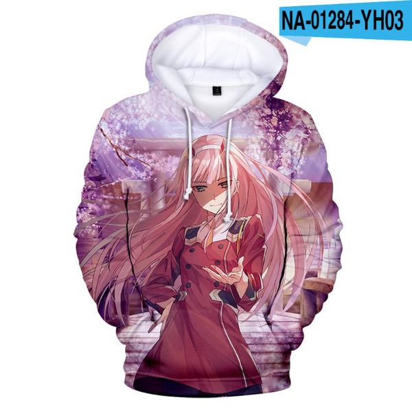 

men's hoodies & sweatshirts darling in the franxx 3d hipster anime zero two hoodie sweatshirt boys girls streetwear clothes men/women, Black