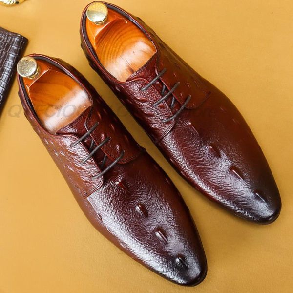 

dress shoes lacing genuine leather formal for men wedding business brogue oxford black and brown pointed toe brand q6um 452j