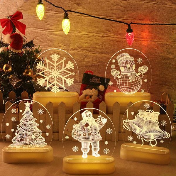 

christmas decorations 3d creative night light led claus acrylic table lamp festival decoration usb/battery powered xmas bedroom decor py-36