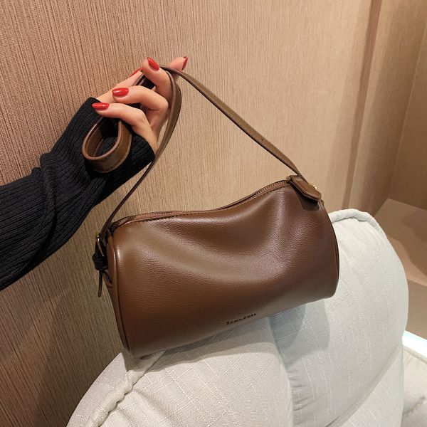 

hangbags small bag 2021 fashion cylinder women's soft leather single shoulder messenger simple versatile handbag