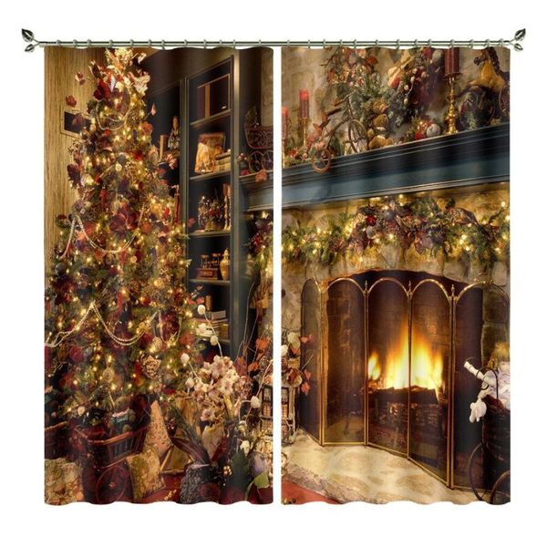 

curtain & drapes babson fireplace christmas tree shade personality d digital printing diy po