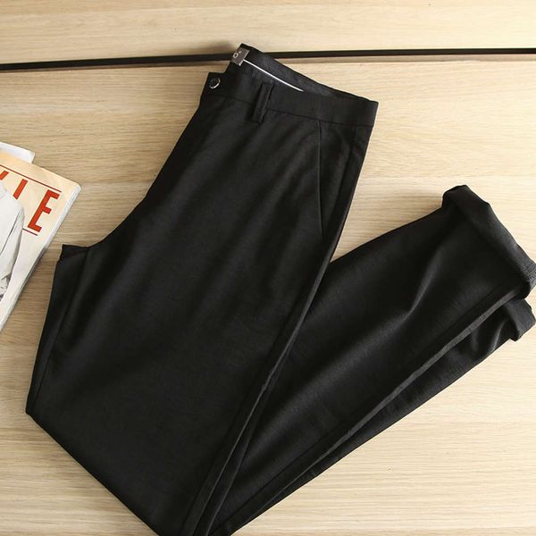 

pants men's fashion slim business casual trend szlz, Black