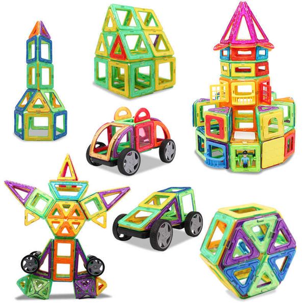 Qualidade Tamanho Big Designer Magnético Conjunto de Conjunto de Construção de Modelo de Construção Ímãs Magnetic Blocks Brinquedos Educativos para Crianças Q0723