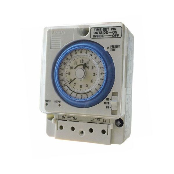 Timer TB388 Mechanischer Zeitschalter 100–240 V, 15 A, 24 Stunden, 96 Einstellungen, 15 Minuten Mindesteinstellungsintervall, programmierbarer Controller