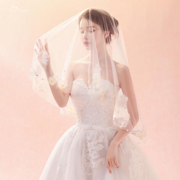 

bridal veils lzp357 real accessories wedding veil 1.5 meters champagne applique two layer tulle, Black